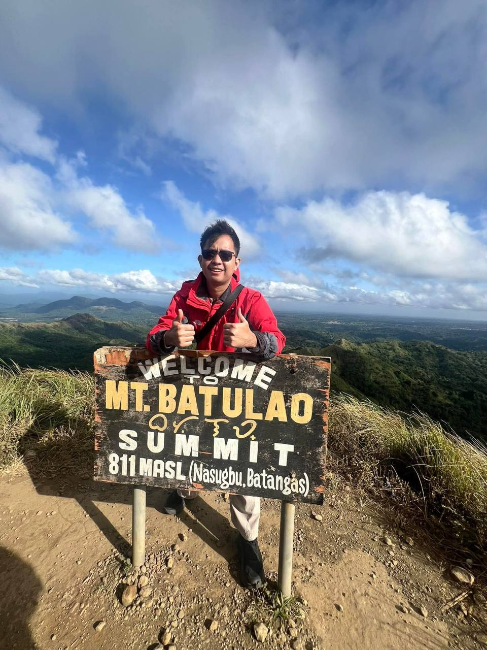 Jhonmar Tolentino at the summit of Mount Batulao